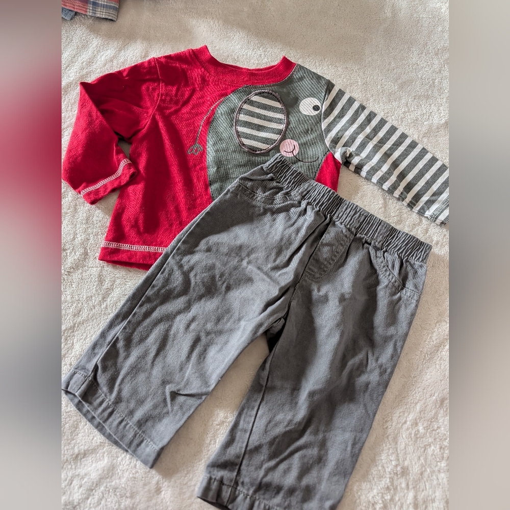 Red and Gray Toddler Outfit